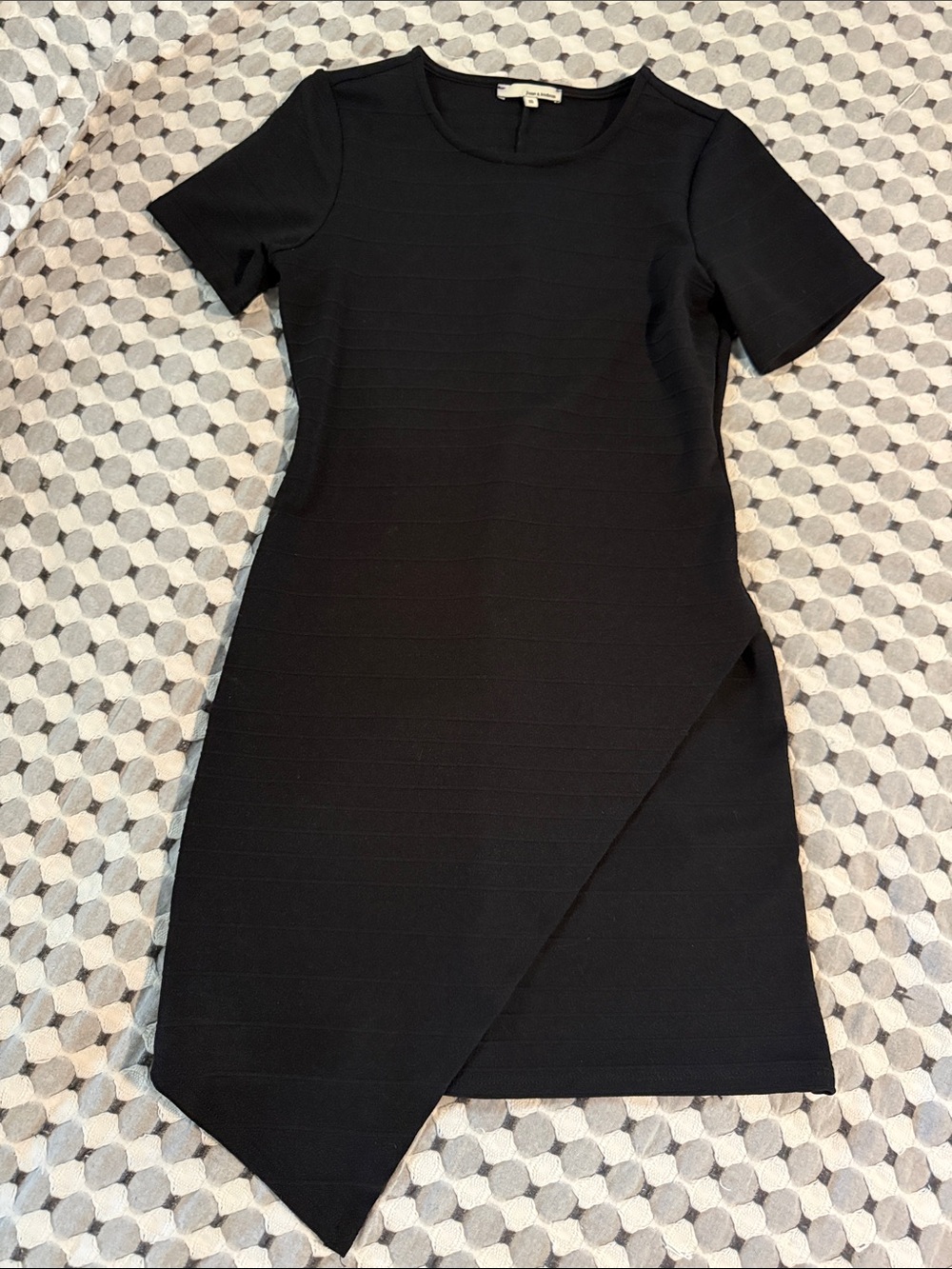 june & hudson Black Asymmetrical Bandage Dress